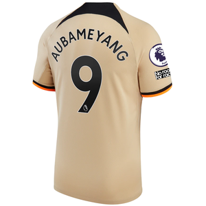 Nike Chelsea Aubameyang Third Jersey w/ EPL + No Room For Racism + Club World Cup Patches 22/23 (Sesame/Black)