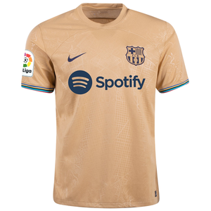 Nike Barcelona Xavi Away Jersey w/ La Liga Patch 22/23 (Club Gold)