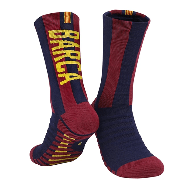 Barcelona Crew Socks (Navy/Maroon) | SoccerWearhouse