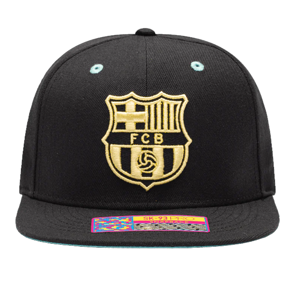 Fan Ink Barcelona Ice Cream Snapback Hat (Black/Gold)