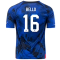 Camiseta Nike Estados Unidos George Bello Visitante 22/23 (Azul brillante/Blanco)