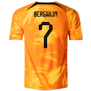 Nike Holanda Steven Bergwijn Match Authentic Home Jersey 22/23 (Naranja láser/Negro)