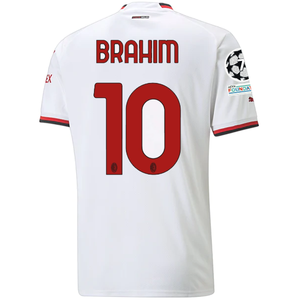 Puma AC Milan Brahim Diaz Away Jersey w/ Champions League + Scudetto Patches 22/23 (White)