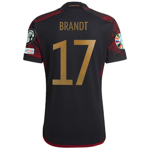 adidas Germany Julian Brandt Away Jersey w/ Euro Qualifier Patches 22/23 (Black/Burgundy)