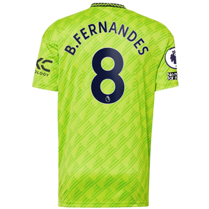 adidas Manchester United Bruno Fernandes Third Jersey w/ EPL + No Room For Racism Patches 22/23 (Solar Slime)