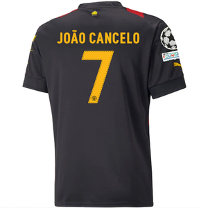Puma Manchester City Joao Cancelo Away Jersey w/ Champions League Patches 22/23 (Puma Black/Tango Red)