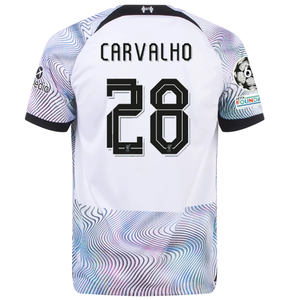 Nike Liverpool Carvalho Away Jersey w/ Champions League Patches 22/23 (White/Black)