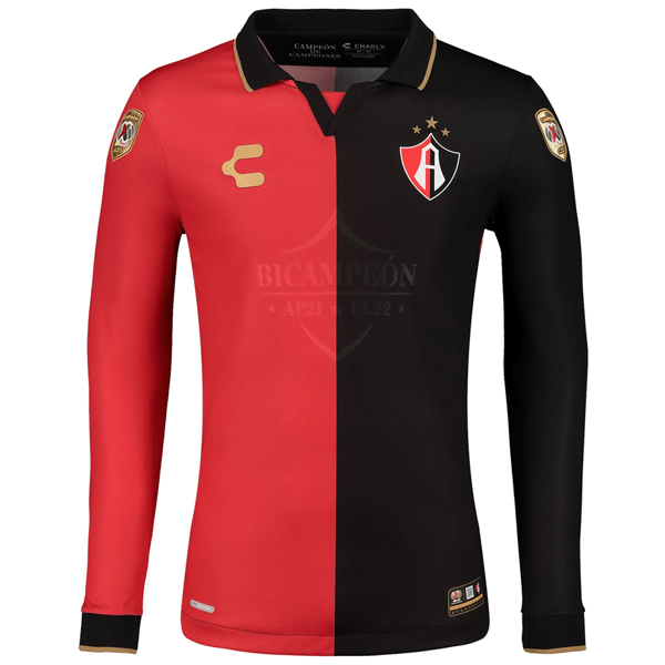 Maillot Charly Atlas Bicampeón Manga Larga 22/23 (Rojo/Negro)