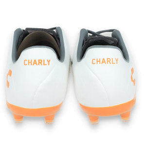 Charly Encore Firm Ground Soccer Cleats (White/Orange)