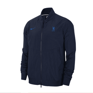Nike Men's Chelsea FC Authentic Franchise Varsity Jacket (Obsidian) | Soccer Wearhouse