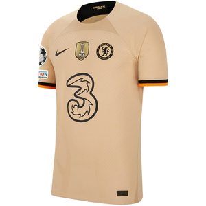 Nike Chelsea Match Authentic Third Jersey w/ Champions League + Club World Cup Patch 22/23 (Sesame/Black)