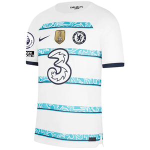 Nike Chelsea Mason Mount Away Jersey w/ EPL + Club World Cup Patches 22/23 (White/College Navy)