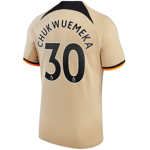 Nike Chelsea Chukwuemeka Third Jersey w/ EPL + No Room For Racism + Club World Cup Patches 22/23 (Sesame/Black)