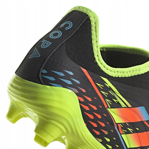 adidas Copa Sense.3 Laceless FG Soccer Cleats (Core Black/Bright Cyan/Solar Yellow)