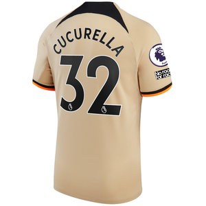 Nike Chelsea Cucurella Third Jersey w/ EPL + No Room For Racism + Club World Cup Patches 22/23 (Sesame/Black)