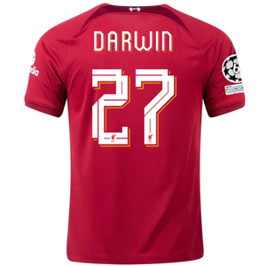 Nike Liverpool Darwin Nunez Home Jersey w/ Champions League Patches 22/23 (Tough Red/Team Red)