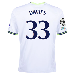 Nike Tottenham Ben Davies Home Jersey w/ Champions League Patches 22/23 (White)