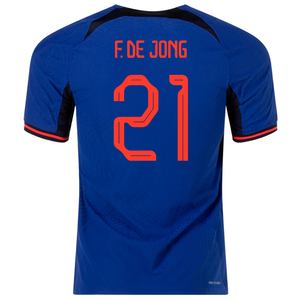 Nike Netherlands Frenkie De Jong Match Authentic Away Jersey 22/23 (Deep Royal/Habanero Red)