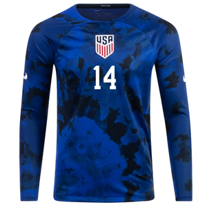 Nike United States Luca De La Torre Long Sleeve Away Jersey 22/23 (Bright Blue/White)