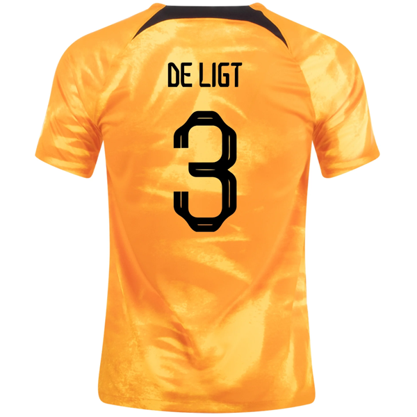 Nike Netherlands De Ligt Home Jersey 22 23 Laser Orange Black Soccer Wearhouse