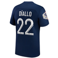 Camiseta Nike Paris Saint-Germain Diallo Home con parche de campeón de la Ligue 1 22/23 (azul marino medianoche/blanco)