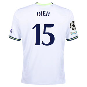 Nike Tottenham Eric Dier Home Jersey w/ Champions League Patches 22/23 (White)