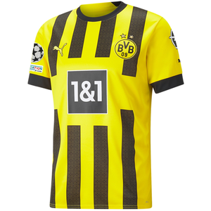 Puma BVB Dortmund Home Jersey w/ Champions League Patches 22/23 (Cyber Yellow/Black)