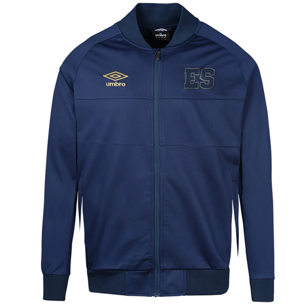 Umbro El Salvador Anthem Jacket 22 23 Navy Gold Soccer Wearhouse