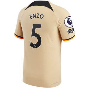 Nike Chelsea Match Authentic Enzo Fernandez Third Jersey w/ EPL + No Room For Racism + Club World Cup Patch 22/23 (Sesame/Black)