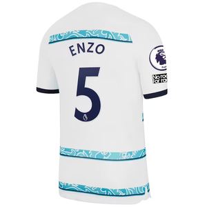 Nike Chelsea Enzo Fernandez Away Jersey w/ EPL + Club World Cup Patches 22/23 (White/College Navy)