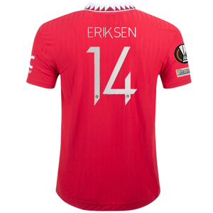 adidas Manchester United Christian Eriksen Authentic Home Jersey w/ Europa League Patches 22/23 (Real Red)