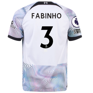 Nike Liverpool Fabinho Away Jersey w/ EPL + No Room For Racism Patches 22/23 (White/Black)