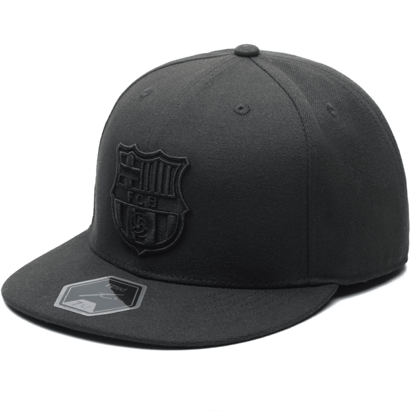 Fan Ink Barcelona Adjustable Flat Billed Hat (Black) | SoccerWearhouse