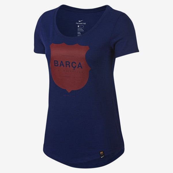 Nike Barcelona Women's Squad T-Shirt (Navy/Maroon) | Soccer Wearhouse