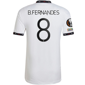 adidas Manchester United Bruno Fernandes Away Jersey w/ Europa League Patches 22/23 (White)