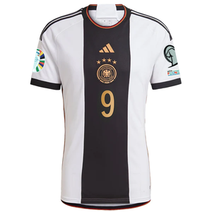 adidas Germany Fullkurg Home Jersey w/ Euro Qualifying Patches 22/23 (White/Black)