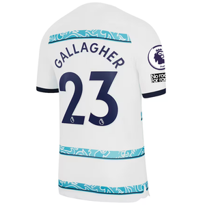 Nike Chelsea Connor Gallagher Away Jersey w/ EPL + Club World Cup Patches 22/23 (White/College Navy)