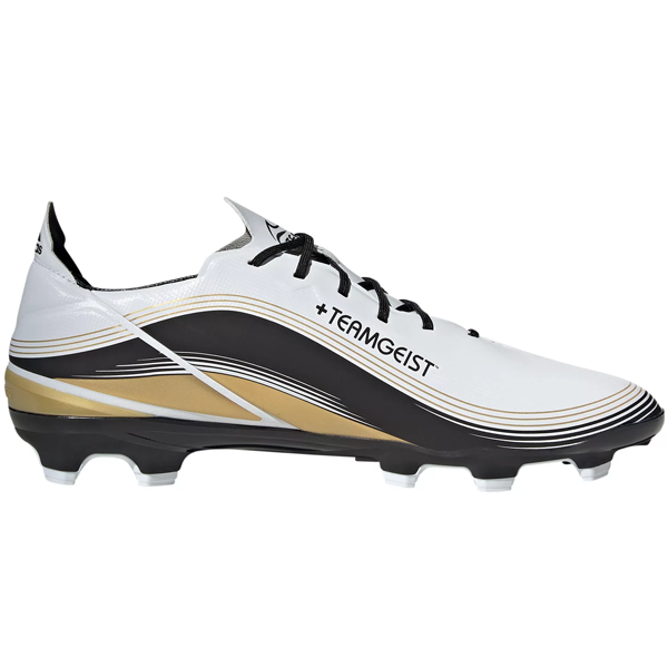 White, Black and Gold FG Soccer Cleats