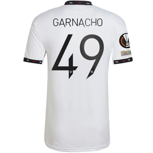 adidas Manchester United Alejandro Garnacho Away Jersey w/ Europa League Patches 22/23 (White)