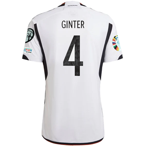 adidas Germany Mario Ginter Home Jersey w/ Euro Qualifying Patches 22/23 (White/Black)
