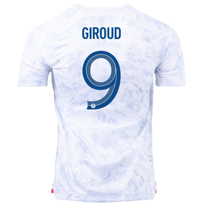 Nike France Oliver Giroud Away Jersey w/ World Cup Champion Patch 22/23 (White)