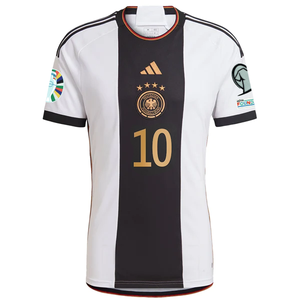 adidas Germany Mario Serge Gnabry Home Jersey w/ Euro Qualifying Patches 22/23 (White/Black)