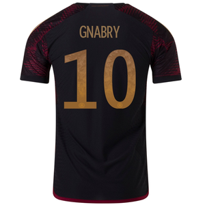 adidas Germany Authentic Serge Gnabry Away Jersey 22/23 (Black/Burgundy)