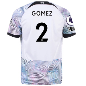 Nike Liverpool Joe Gomez Away Jersey w/ EPL + No Room For Racism Patches 22/23 (White/Black)