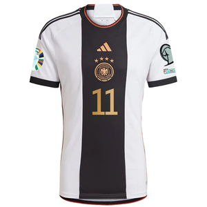 adidas Germany Mario Gotze Home Jersey w/ Euro Qualifying Patches 22/23 (White/Black)
