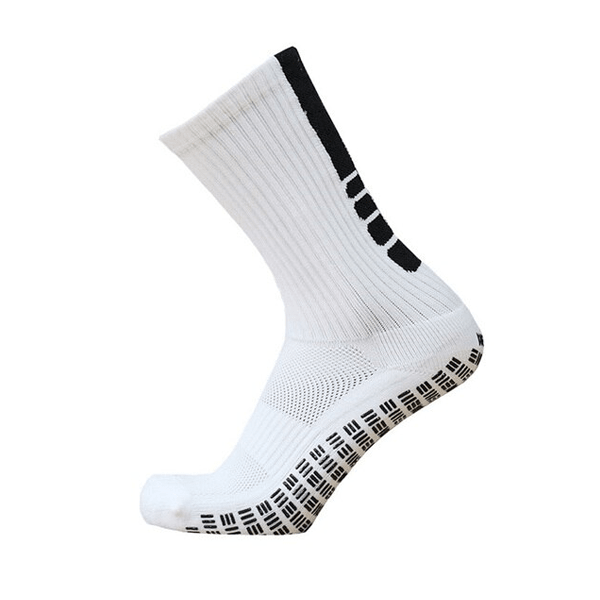 Grip Anti-Slip Striped Sock (White/Black) | SoccerWearhouse