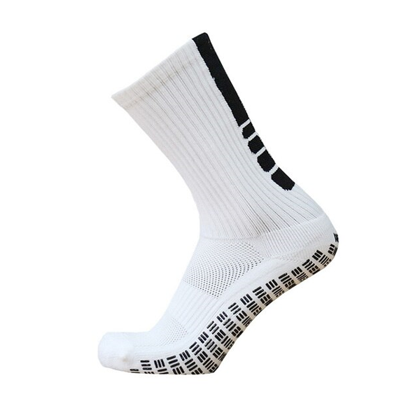 Grip Anti-Slip Striped Sock (White/Black)