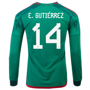 adidas Mexico Erick Gutiérrez Home Long Sleeve Jersey 22/23 (Vivid Green)
