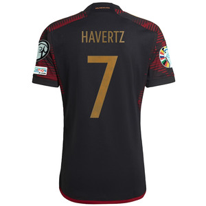 adidas Germany Kai Havertz Away Jersey w/ Euro Qualifier Patches 22/23 (Black/Burgundy)