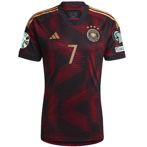 adidas Germany Kai Havertz Away Jersey w/ Euro Qualifier Patches 22/23 (Black/Burgundy)
